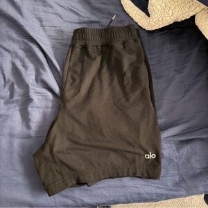 ALO Yoga Black Drawstring Waist Active Shorts